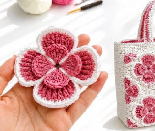 Aprende a tejer bolso con motivo de flores